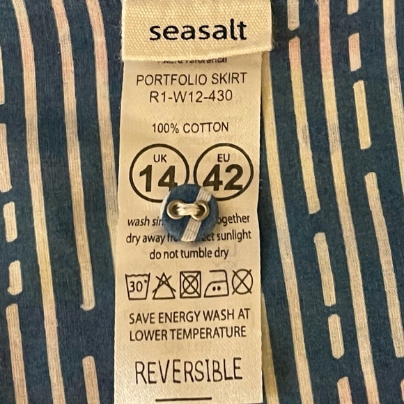 Seasalt Reversible Cotton Skirt Size US 10 - Picture 7 of 12